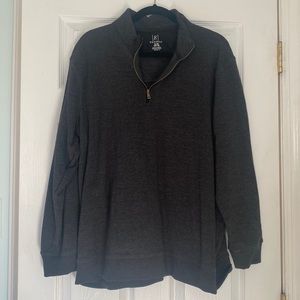 Mens 3/4 zip pull over sweater with collar - dark gray. Worn once.